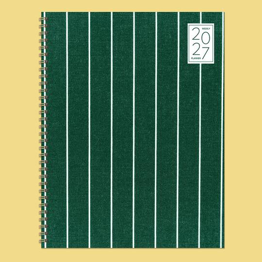 2027 On the Green Stripe Large Weekly Monthly Planner
